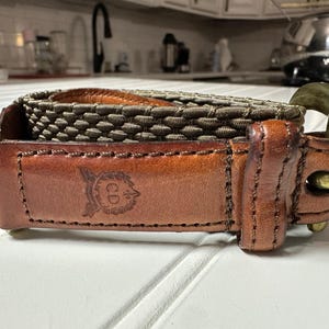 Christian Dior Vintage Braided Leather Belt - Tan and Brown Vintage CHRISTIAN DIOR Womens 36 Brown Leather Blend Braided  main image 2