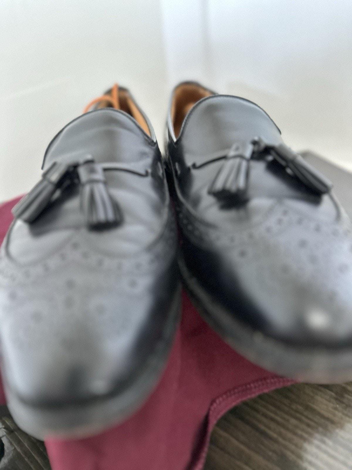 Allen Edmonds Manchester Black Wingtip Loafer Tassel 8507 Mens Sz 