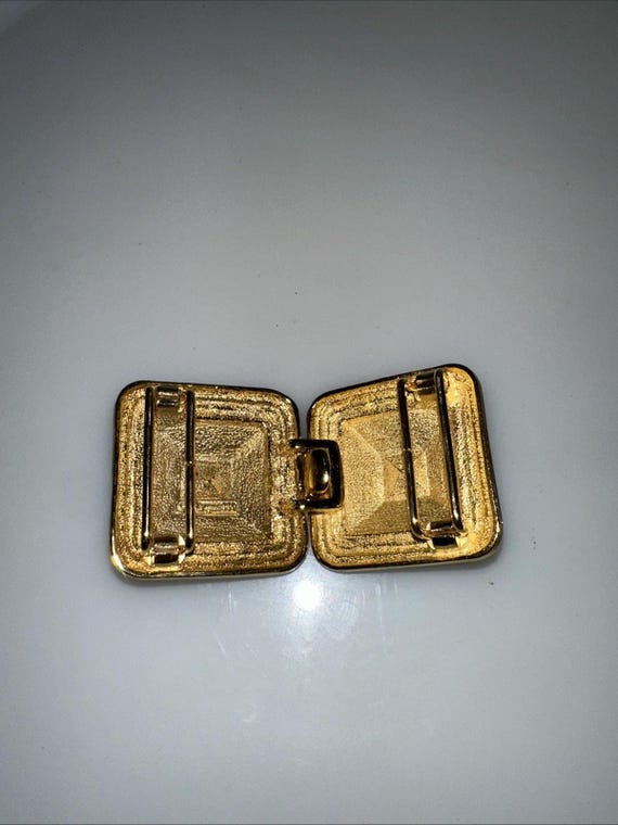 Vintage Paquette Gold Gild 2 Piece Interlocking Belt Buckle  display picture 2