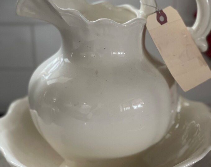 Vintage Ironstone Pitcher and Bowl Antique Washstand Etsy