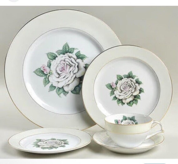 Narumi Fine China Japan White Rose 1 Place Setting - Etsy