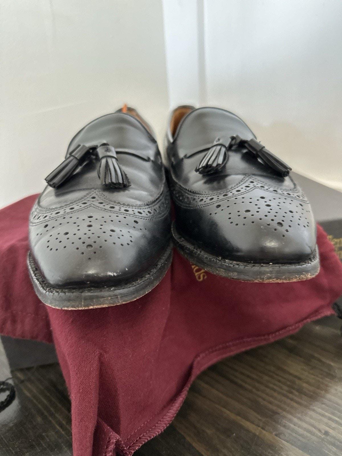 Allen Edmonds Manchester Black Wingtip Loafer Tassel 8507 Mens Sz 