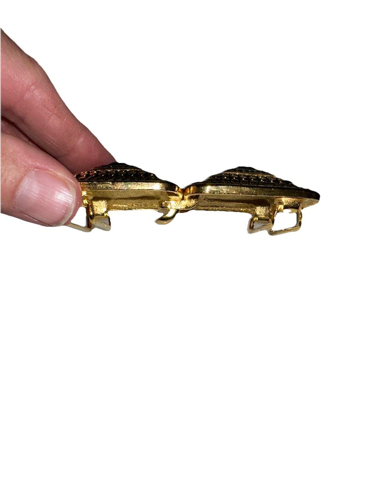 Vintage Paquette Mixed Metal 2 Piece‎ Interlocking Belt Buckle Rhinestone Vintage Paquette Mixed Metal 2 Piece Interlocking Belt  main image 2