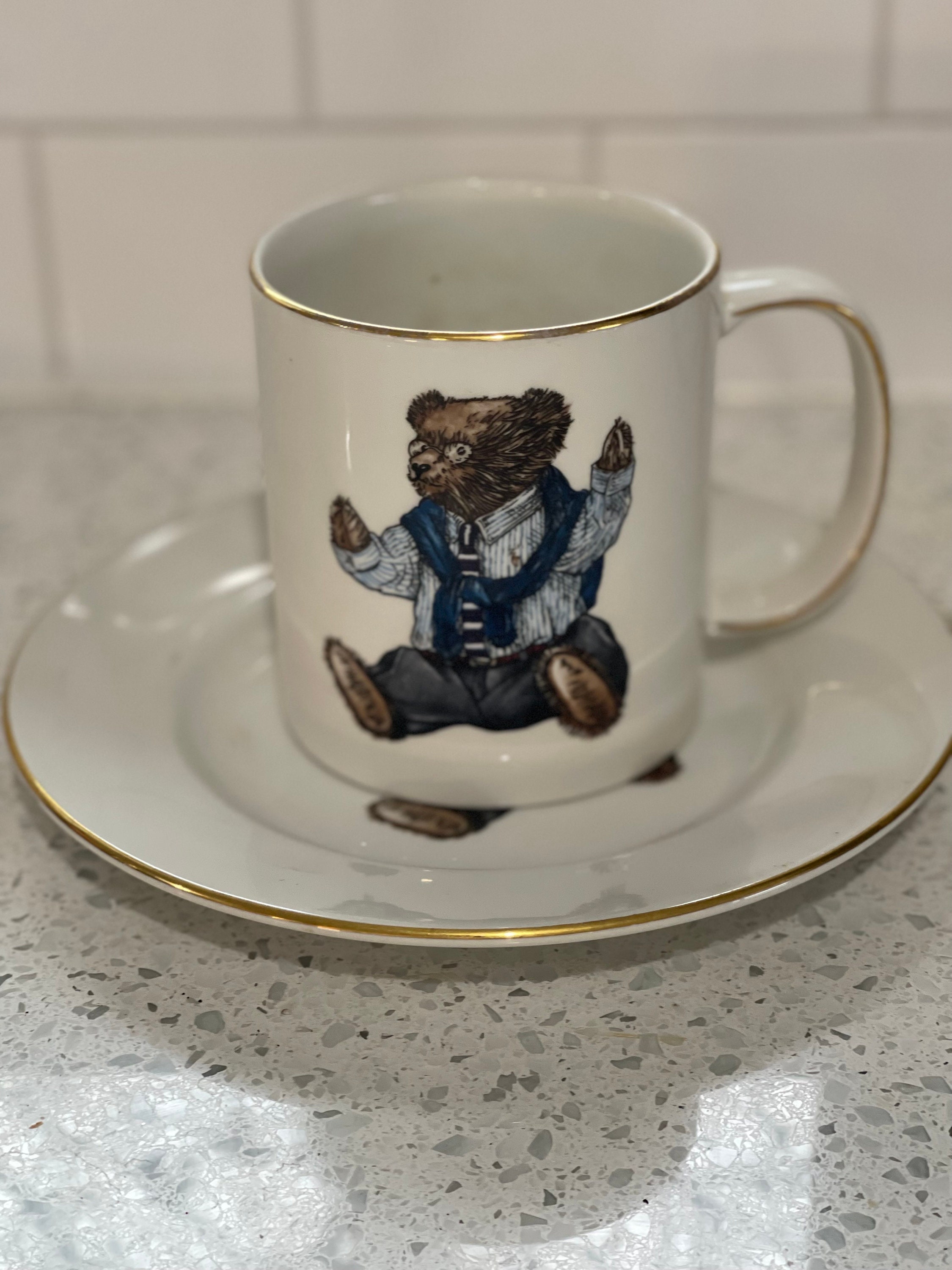 Ralph Lauren Polo Bear Wedgwood Mug & Plate Rare 1992 - Etsy