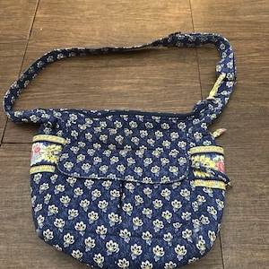 Vintage Vera Bradley Maison Blue Yellow Shoulder Bag