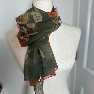 Sheer Vintage Silk Scarf Floral - Etsy