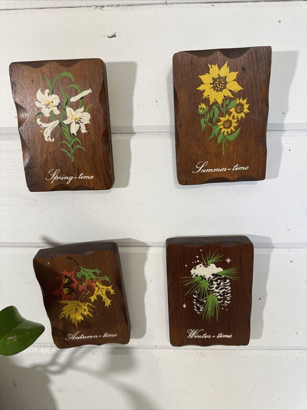 Vintage Spring Summer Autumn Winter Small Wood Plaques - Etsy