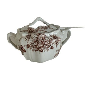 Antique Clifford Colonial Pottery Stoke England R&N 182621 Brown Sugar Dish