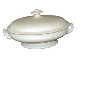 Prince Of Wales Made In England White Ironstone Tureen With Lid