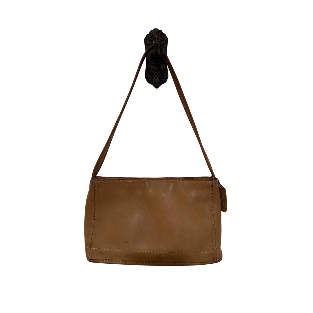 バッグ VTG Coach Bleecker Shoulder Bag Brown Classic Vintage Coach Bleecker British Tan Leather Top Zip