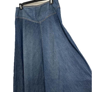 Lauren Jeans Co Skirt Womens Blue Denim Flared Midi Vintage Size 12