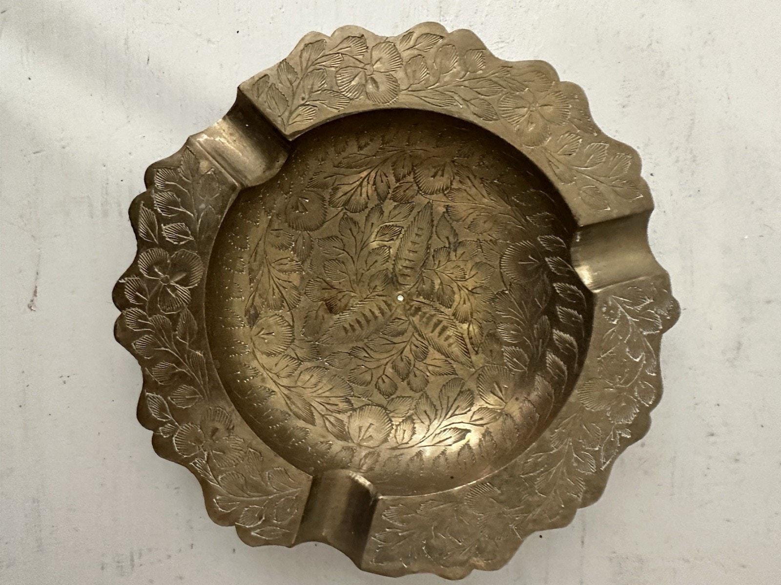 India Brass Ashtray - Etsy