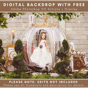 Fairytale Princess Carriage Digital Backdrop