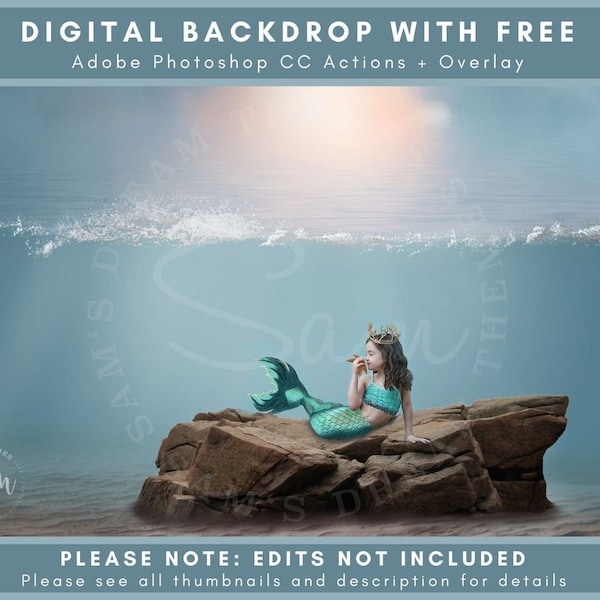 Underwater Rock for Your Little Mermaid Digital Backdrop