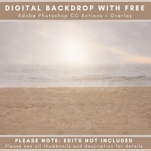 Sunset On A Sandy Beach - Digital Background - Beach Photography - Digital Download - Beach Wedding Theme - Photo Backdrop
