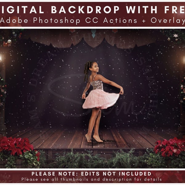 Christmas Nutcracker Play Decorated Stage, Christmas Backdrop, Nutcracker Prince, Ballerina Stage, Ballet Composite, Portrait Photography