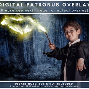 Wolf Patronus Glowing Digital Overlay JPEG