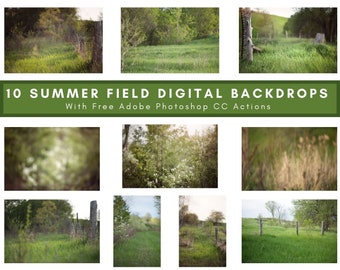 10 Farm Field Bundle - Digital Background - Farmer’s Fields - Spring Meadow - Digital Download - Photo Backdrop - Backdrop Bundle