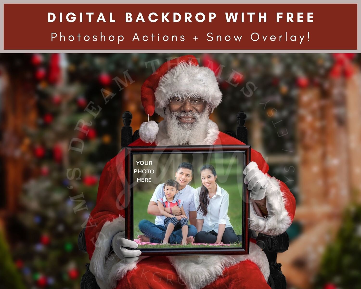 Cabelas Commercial Hang On To Christmas 2022 Black Santa Holding A Frame Digital Background Christmas | Etsy New Zealand