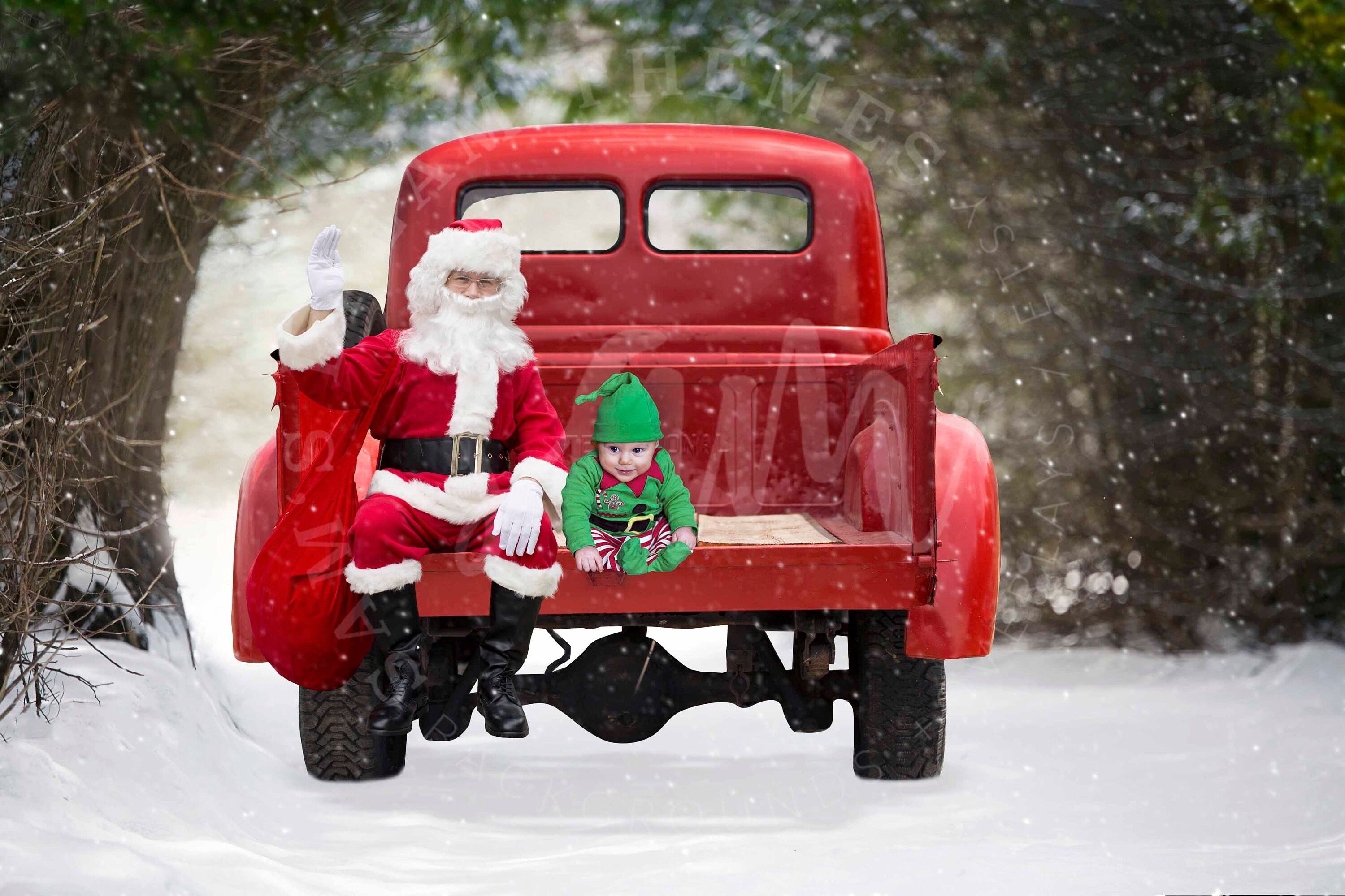 Vintage Christmas truck digital backdrop Christmas digital | Etsy