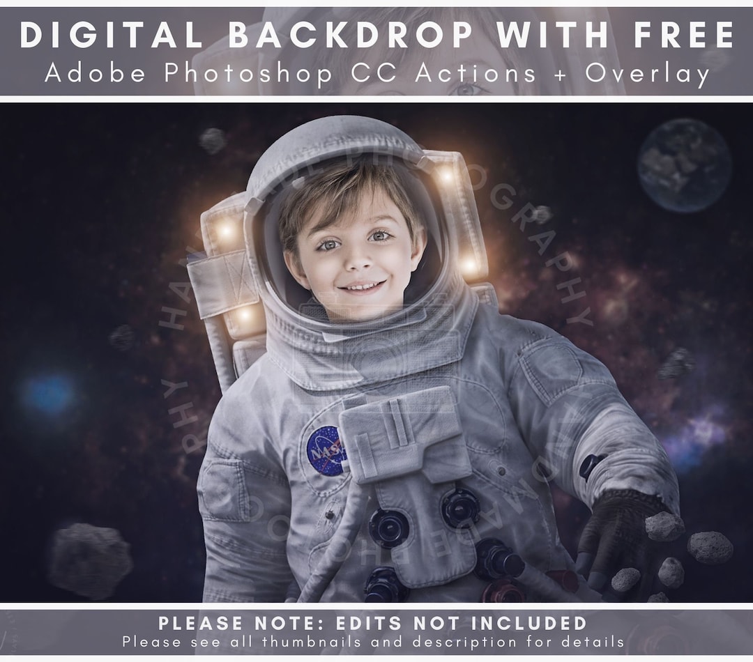 Astronaut Ready for Space!, Digital Backdrop, Space Suit Photoshop ...