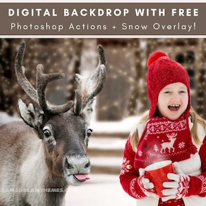 Reindeer Sticking Out Tongue In Front Of A Cabin, Christmas Backdrop, Funny Christmas, Rustic Log Cabin, Reindeer Composite, Photo Backdrop