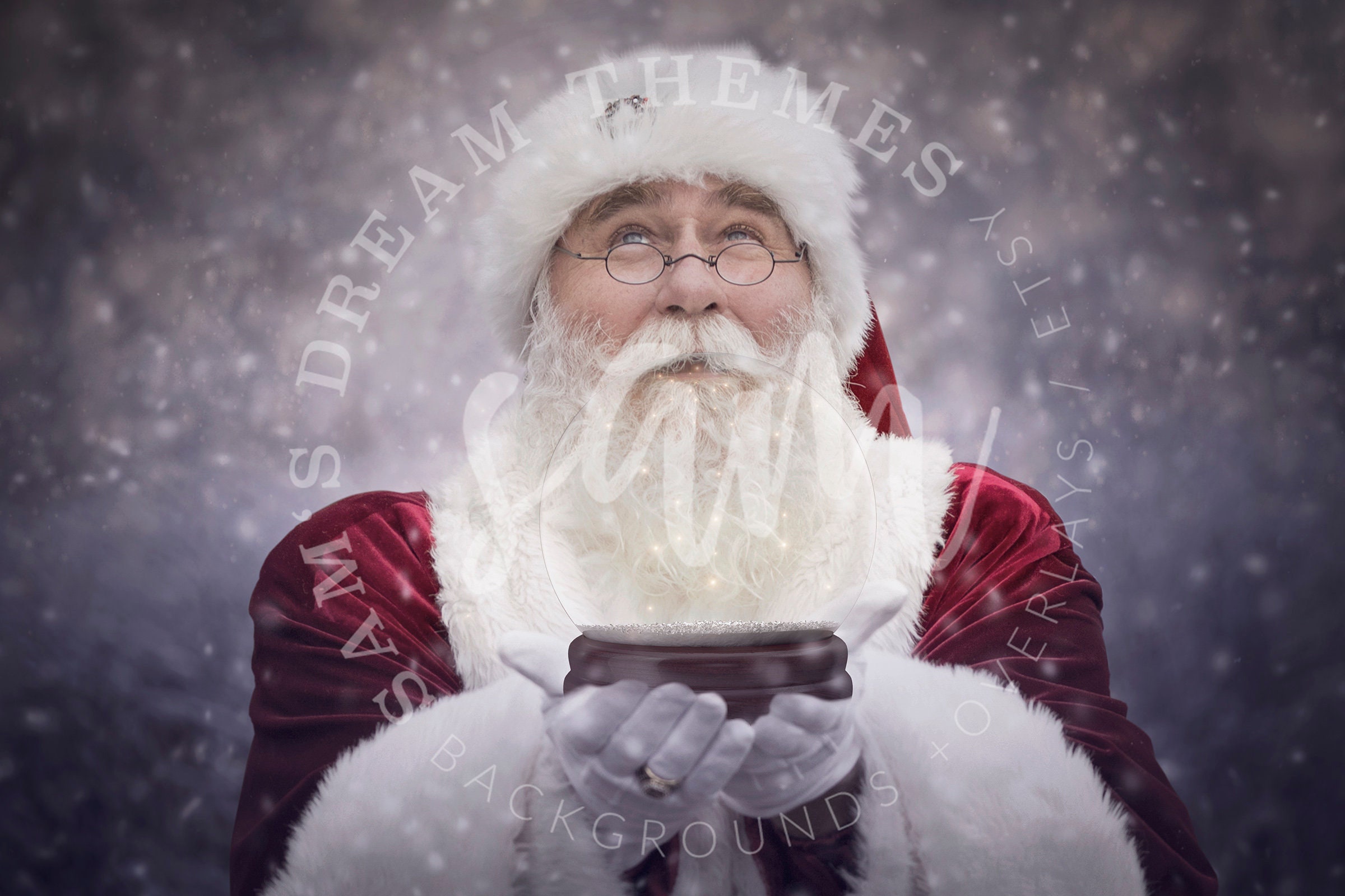 Santa Holding A Snow Globe Digital Background Christmas - Etsy UK