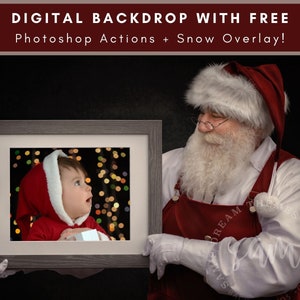 Vintage Santa Holding A Picture Frame, Digital Overlay, Christmas Backdrop, Santa Picture Frame, Digital Snow Overlay, Santa Composite PNG
