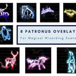 8 Magische Patronus Digital Overlay JPEG Bundle