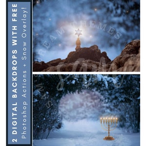 2 Toiles de fond numériques hanukkah