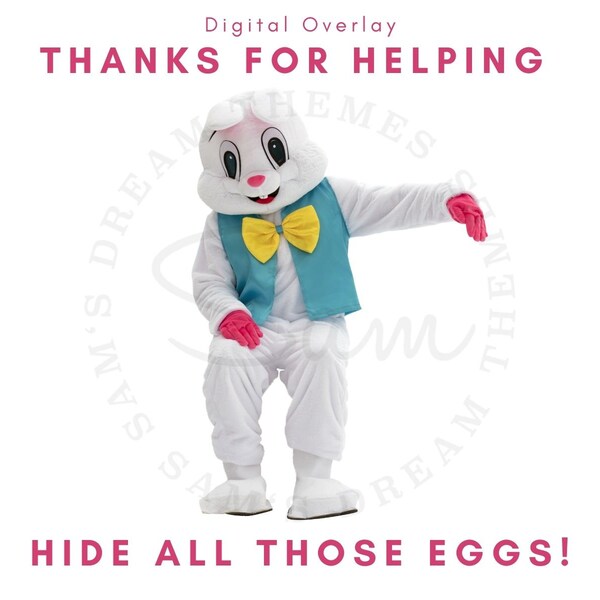 Easter Bunny's Arm Over your Shoulder Digital Overlay PNG