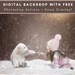 Baby Polar Bear Friend, Digital Background, Christmas Backdrop, Christmas Composite, Winter Backdrop, Digital Download, Christmas Cards 