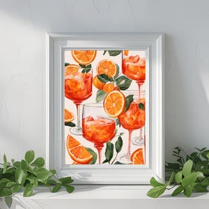 Aperol Spritz Print, Cocktail Bar Warenkorb Druck, lebendige Bar Warenkorb Dekor, Bar Warenkorb Drucke, Cocktail Poster, trendige Wandkunst, orange Wandkunst