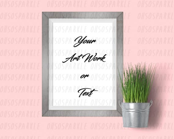 Frame Mockup Minimalist Mock Up Styled Photo Silver Frame