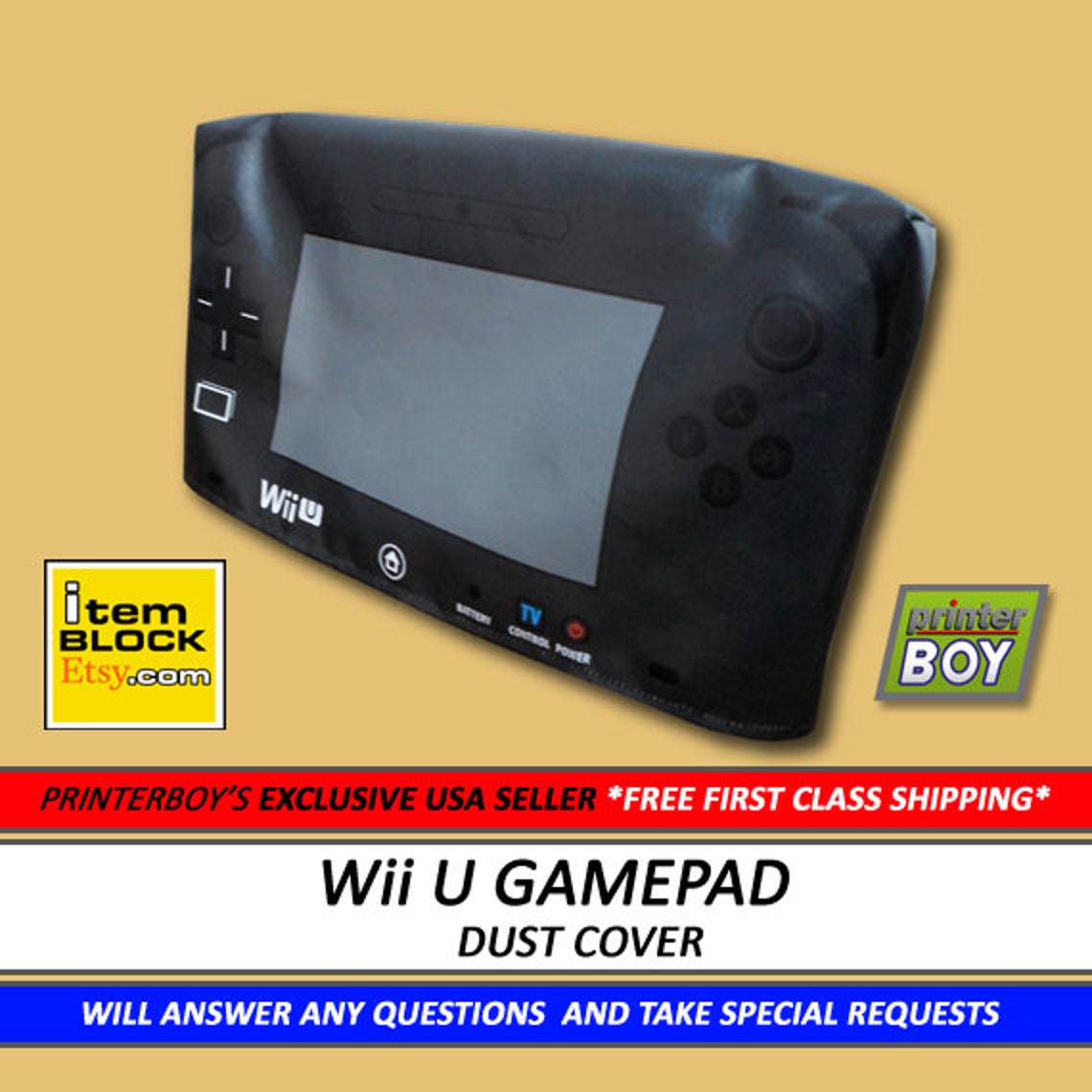 Wii U Game Pad Dust Cover Exclusive US SELLER Etsy