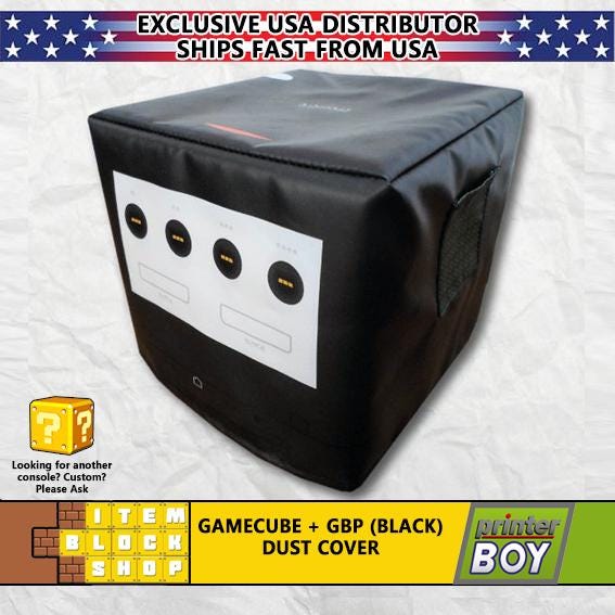 Nintendo GameCube + Game Boy Player Vinyl Dust Cover - Black(EXCLUSIVE US SELLER)