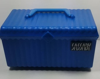 Vintage Blue Sassaby Model 107 Plastic Make Up Storage Case Organizer