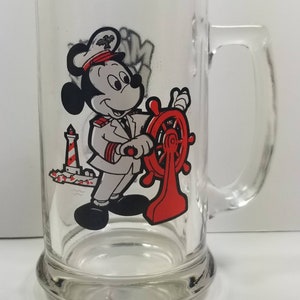 Vintage Anchor Hocking Disney's Mickey Mouse Club 1955 Clear Glass Mug -  Ruby Lane