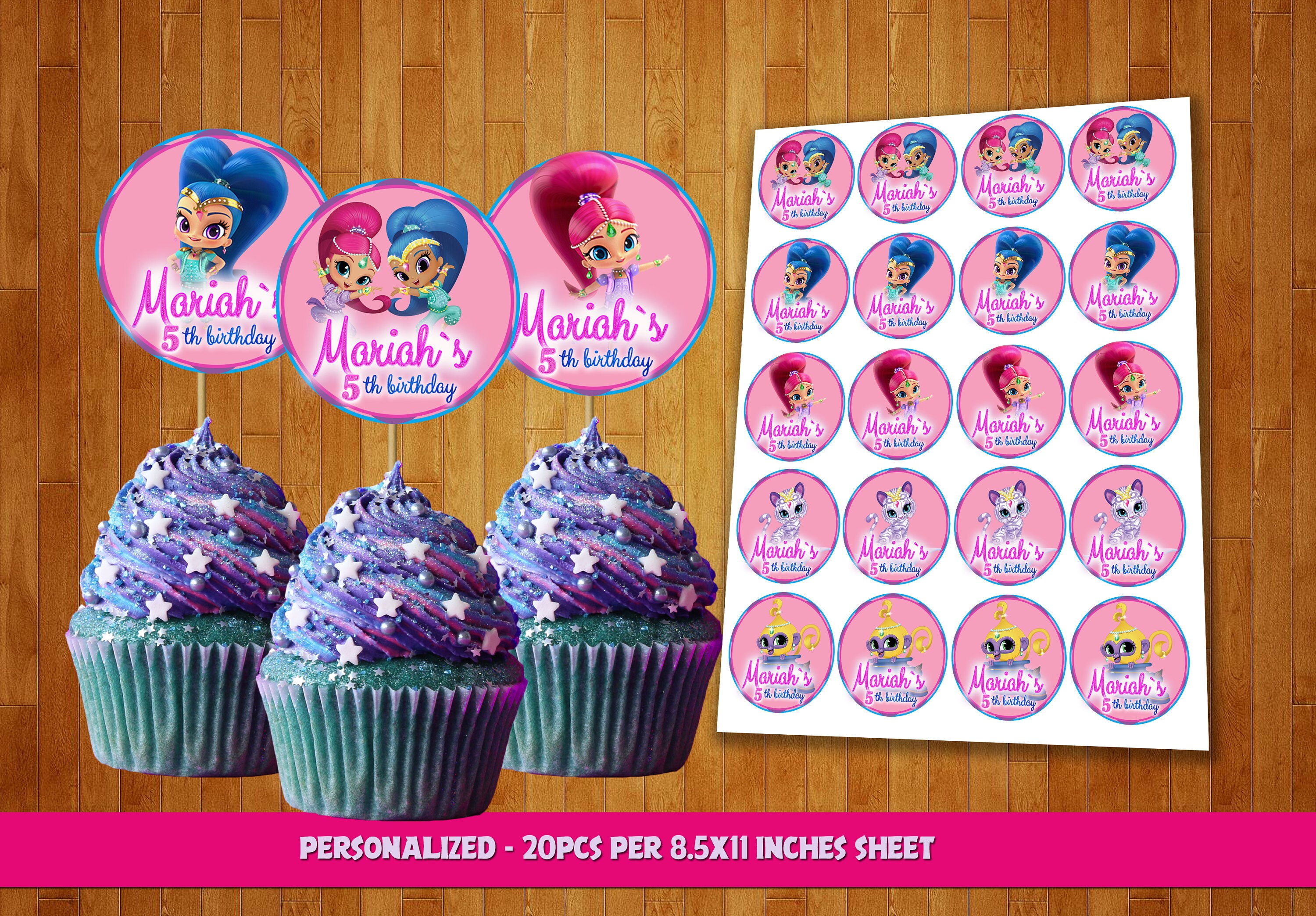 Shimmer and Shine Cupcake Toppers Shimmer &amp; Shine Party | Etsy