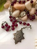 Sacred Heart of Jesus Chaplet, Bronze Chaplet of The Sacred Heart, Antique Style Catholic Chaplet, Vintage French Style Sacred Heart Rosary