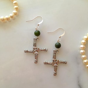 Connemara Marble St. Brigid Cross Earrings, Irish Earrings, Connemara Marble Earrings, Celtic Jewelry, Celtic Gifts