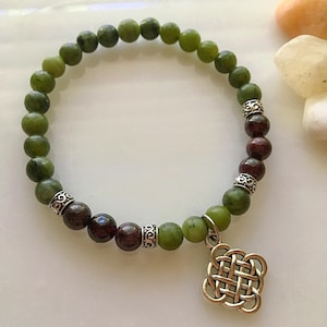 Connemara Marble Celtic Knot Bracelet, Irish Bracelet, Connemara Marble Bracelet, Celtic Gifts, Celtic Bracelet