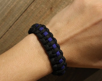 Thin Blue Line Law Enforcement Support Paracord Bracelet