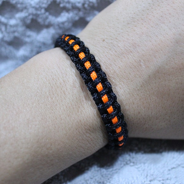 Thin Orange Line Personnel de recherche et de sauvetage Support Micro Paracord Bracelet