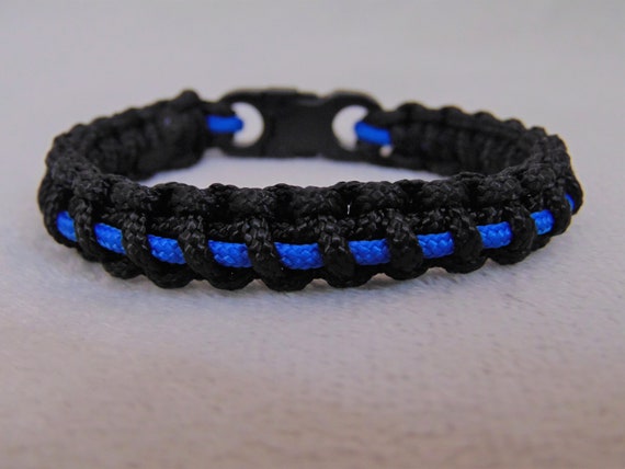 Thin Blue Line Law Enforcement Support Micro Paracord Bracelet