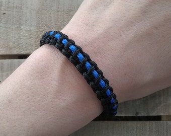 Thin Blue Line Law Enforcement Support Micro Paracord Bracelet