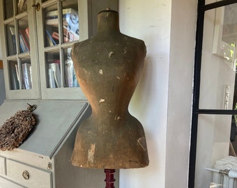 Antique wasp waist mannequin dress form bust