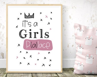 Mädchen Poster 'its a girls p(a)lace' Wandbild Kinderzimmer