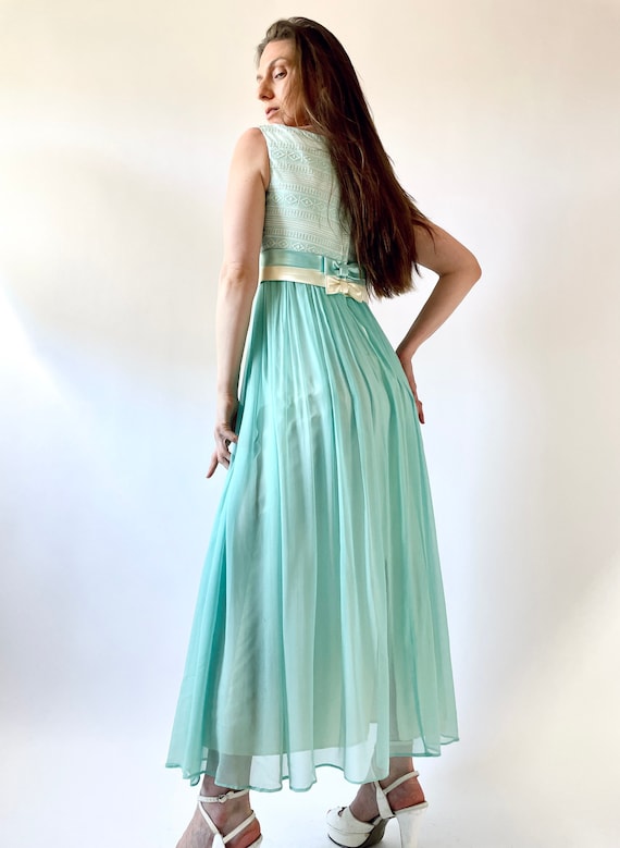 1960s dress vintage 60s empire waist maxi dress w… - image 4