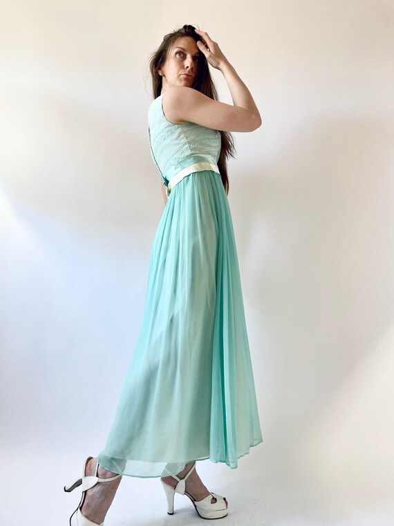 1960s dress vintage 60s empire waist maxi dress w… - image 2